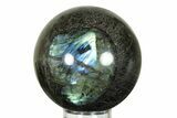 Flashy, Polished Labradorite Sphere - Great Color Play #227312-1